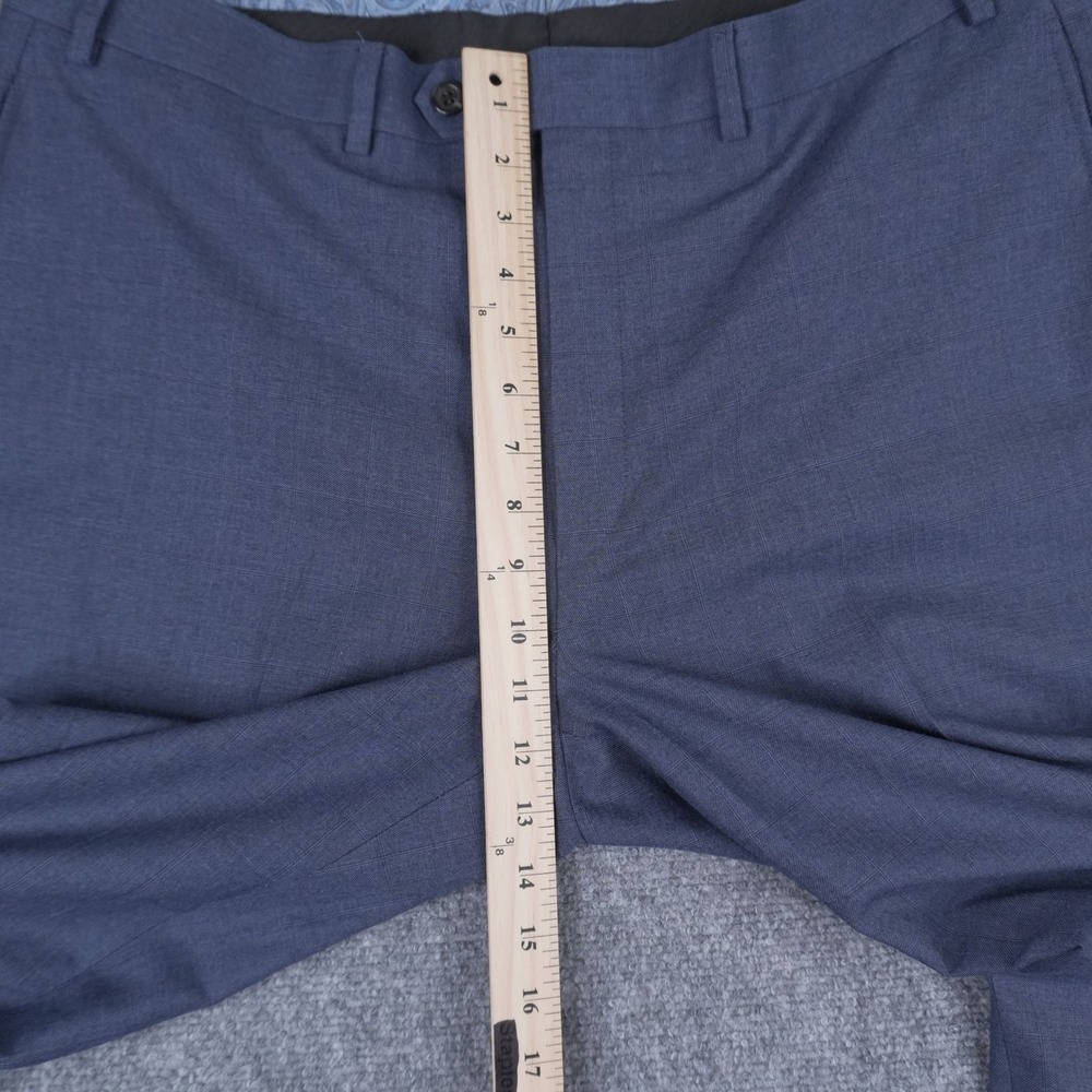 Lauren Ralph Lauren Dress Pants Mens 38x34 Blue‎ Windowpane Check Flat Front - Picture 7 of 11